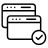 two website screens with checkmark in front