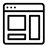 website interface with blocks indicating a template
